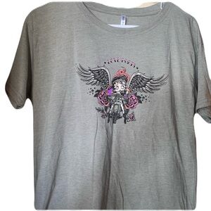 Betty Boop “Love Hurts” Biker Graphic Tee | Brisco Brands | Medium